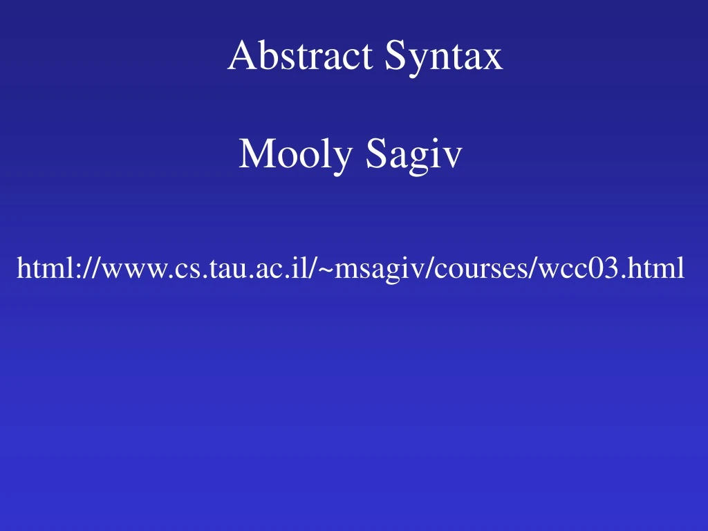 abstract syntax