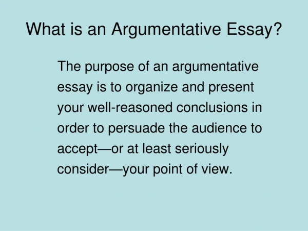 What is an Argumentative Essay?