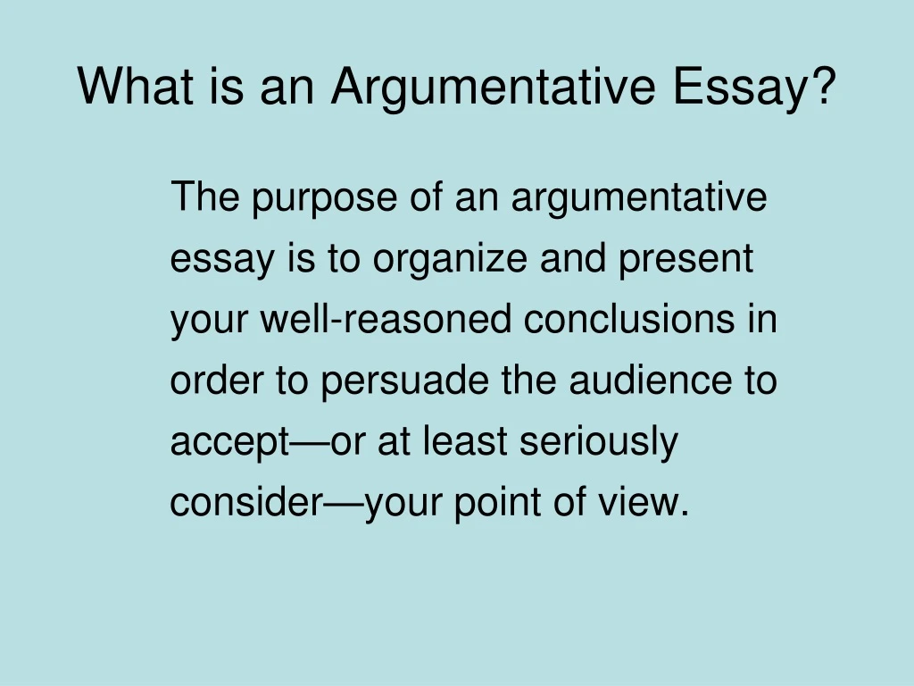 what is an argumentative essay