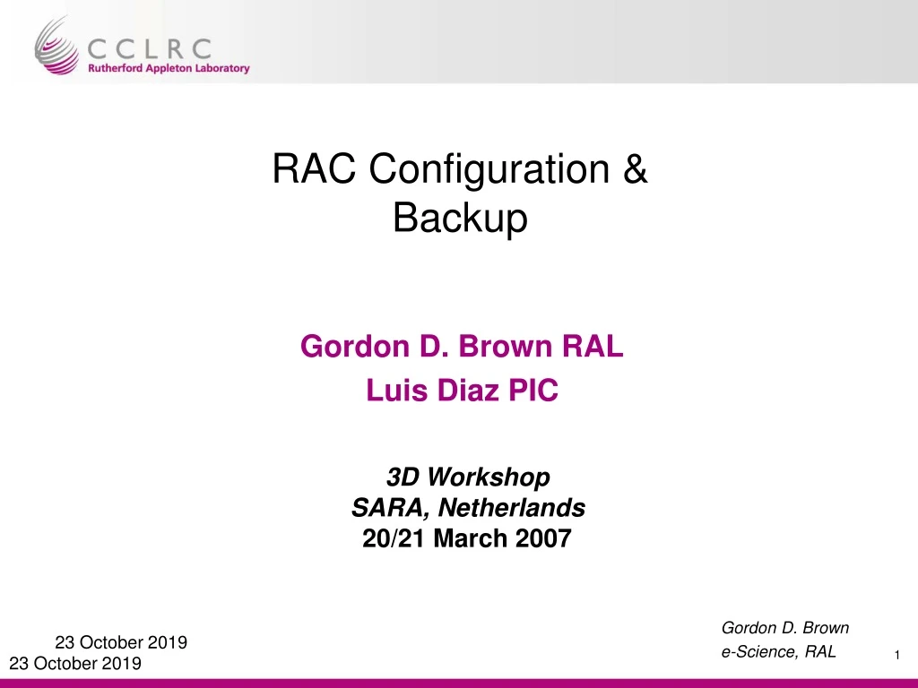 rac configuration backup