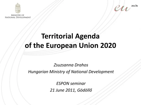 Territorial Agenda of the European Union 2020