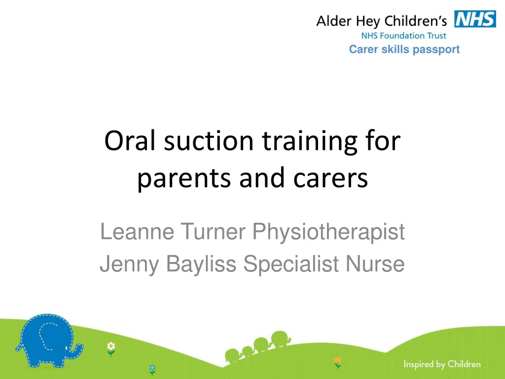 oral suction training for parents and carers