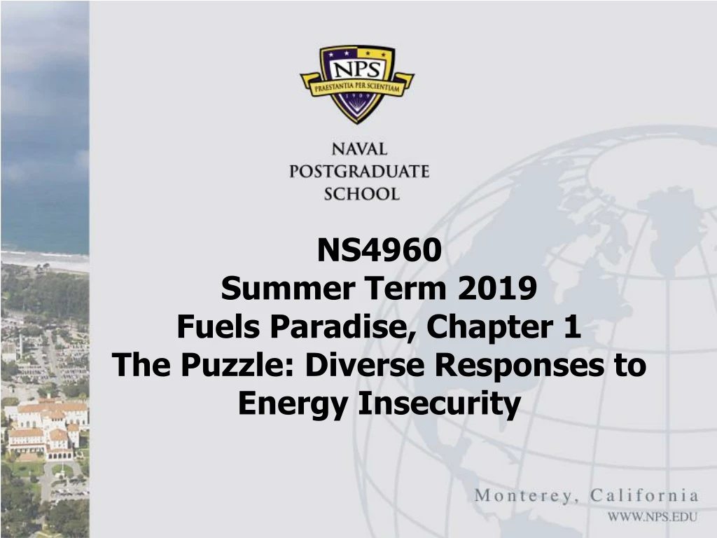 ns4960 summer term 2019 fuels paradise chapter 1 the puzzle diverse responses to energy insecurity