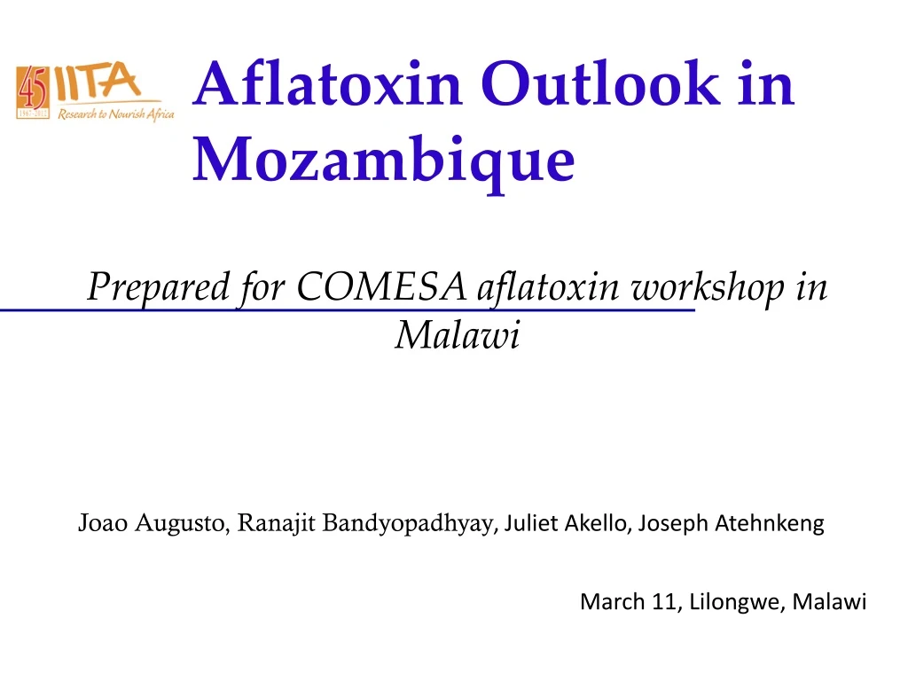 aflatoxin outlook in mozambique