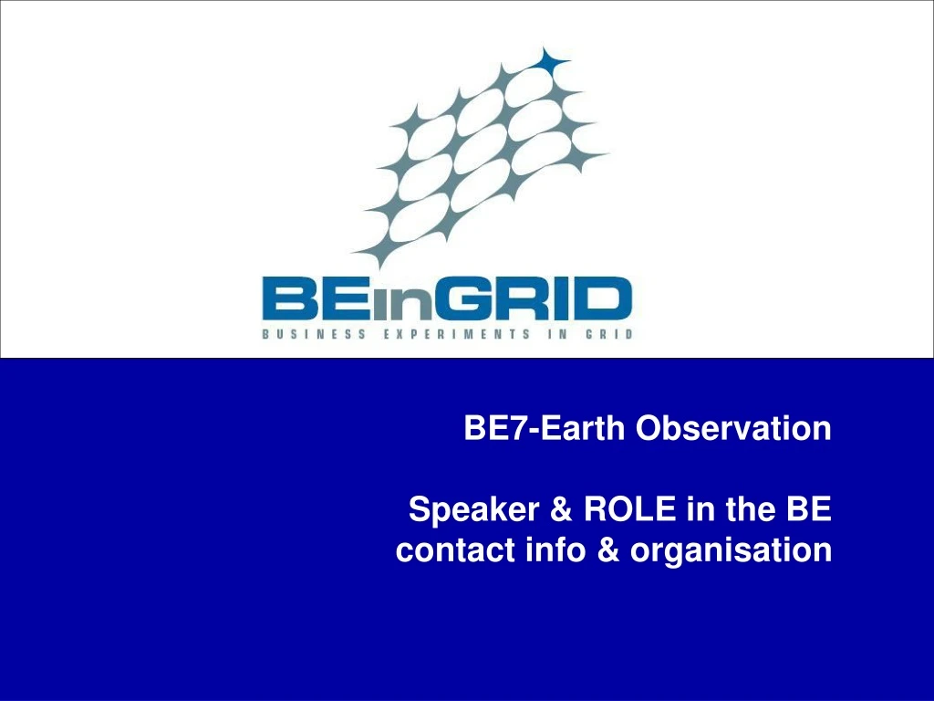 be7 earth observation speaker role in the be contact info organisation