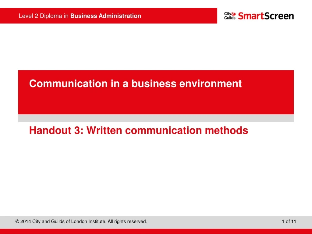 handout 3 written communication methods