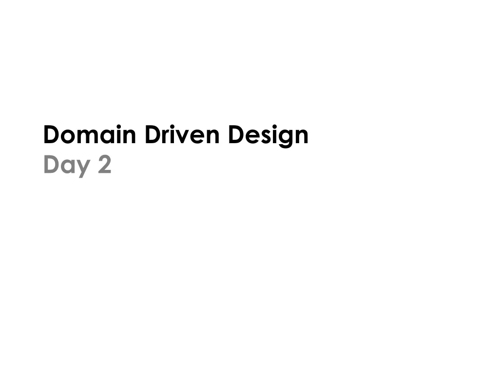 domain driven design day 2
