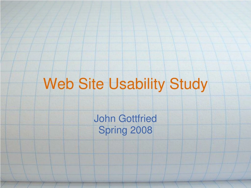 web site usability study