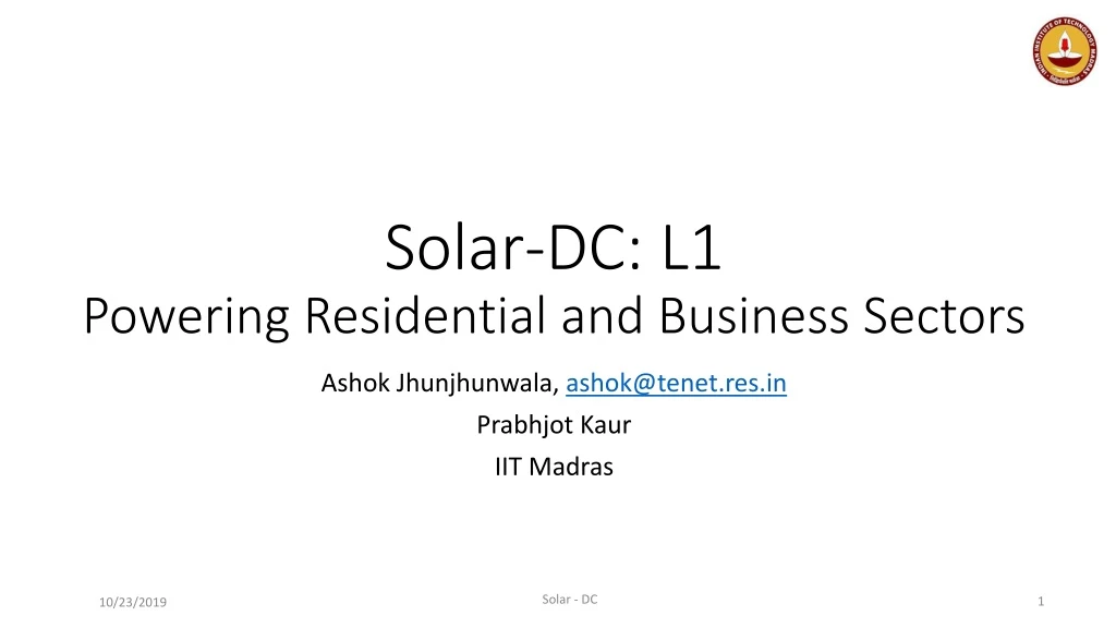 solar dc l1 powering residential and business sectors