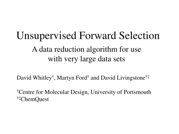 Unsupervised Forward Selection