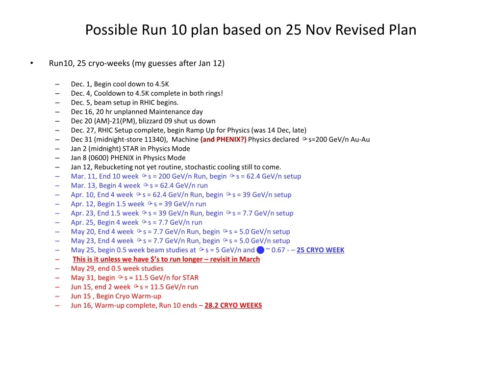 possible run 10 plan based on 25 nov revised plan