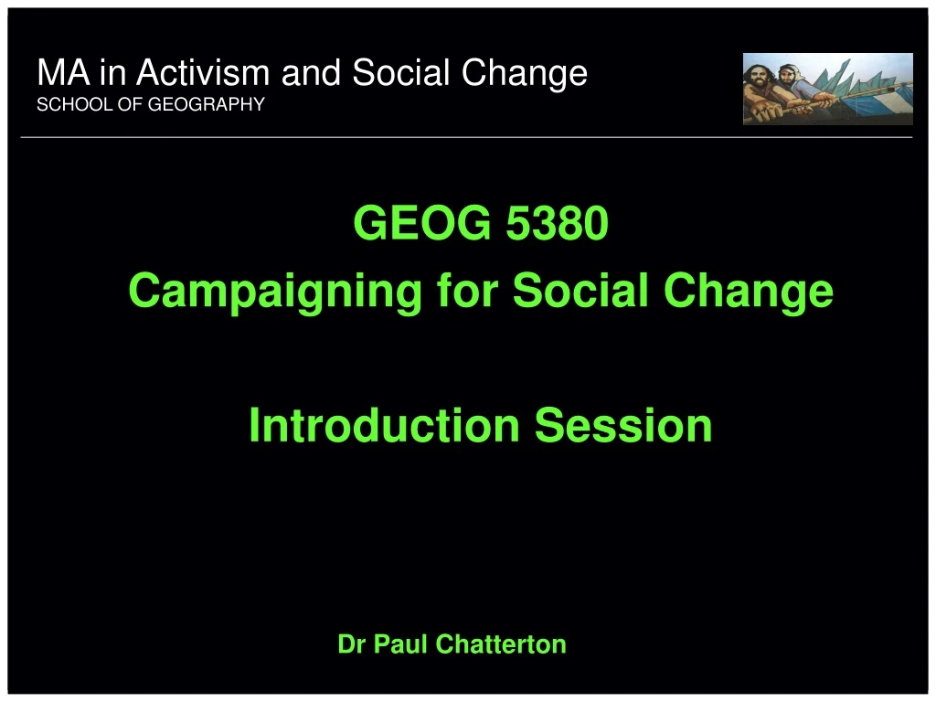ma in activism and social change school