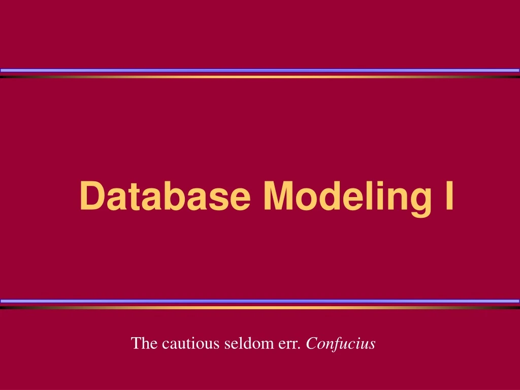database modeling i