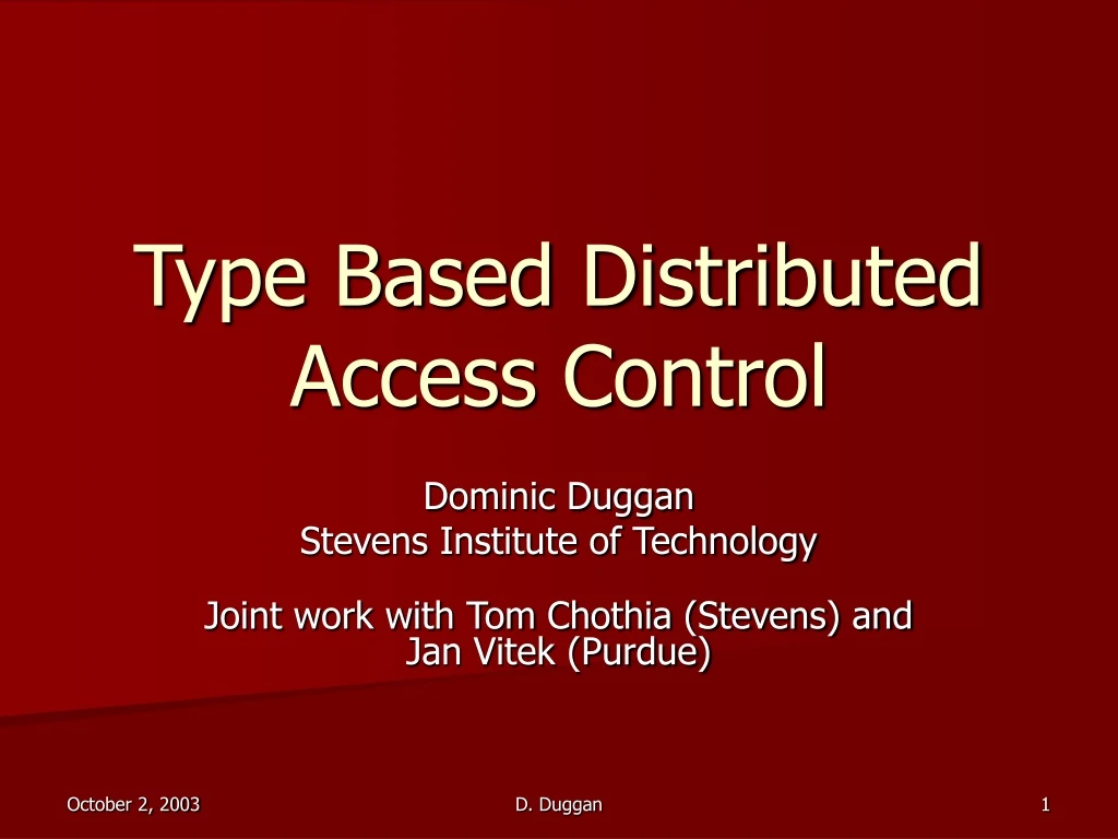 type based distributed access control