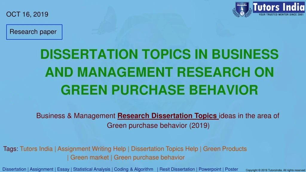 dissertatio n topic s i n busines s and management research on green purchase behavior