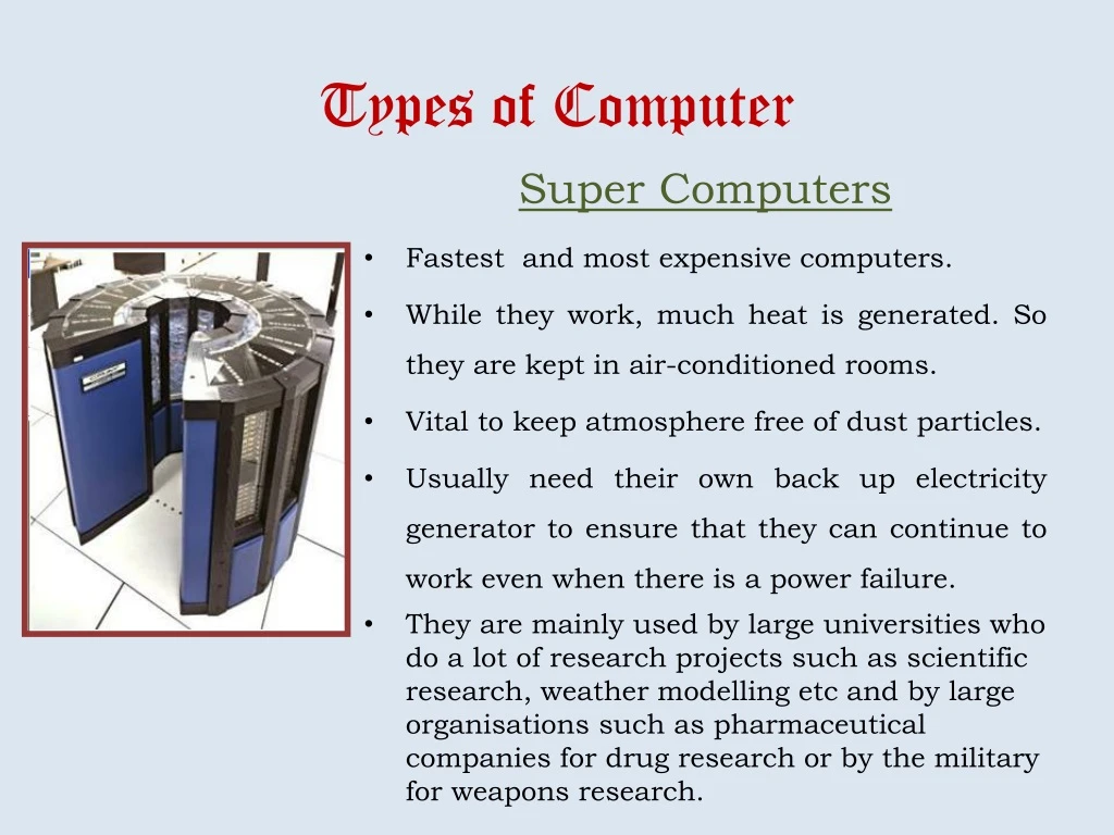 presentation types of computer