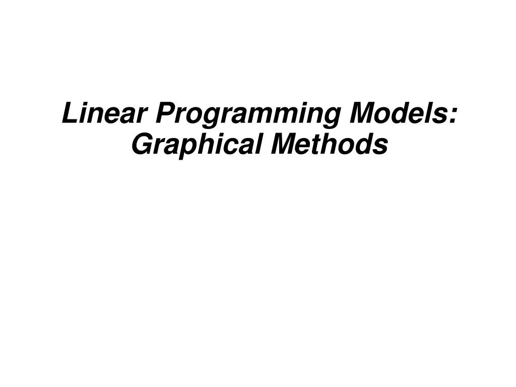 linear programming models graphical methods