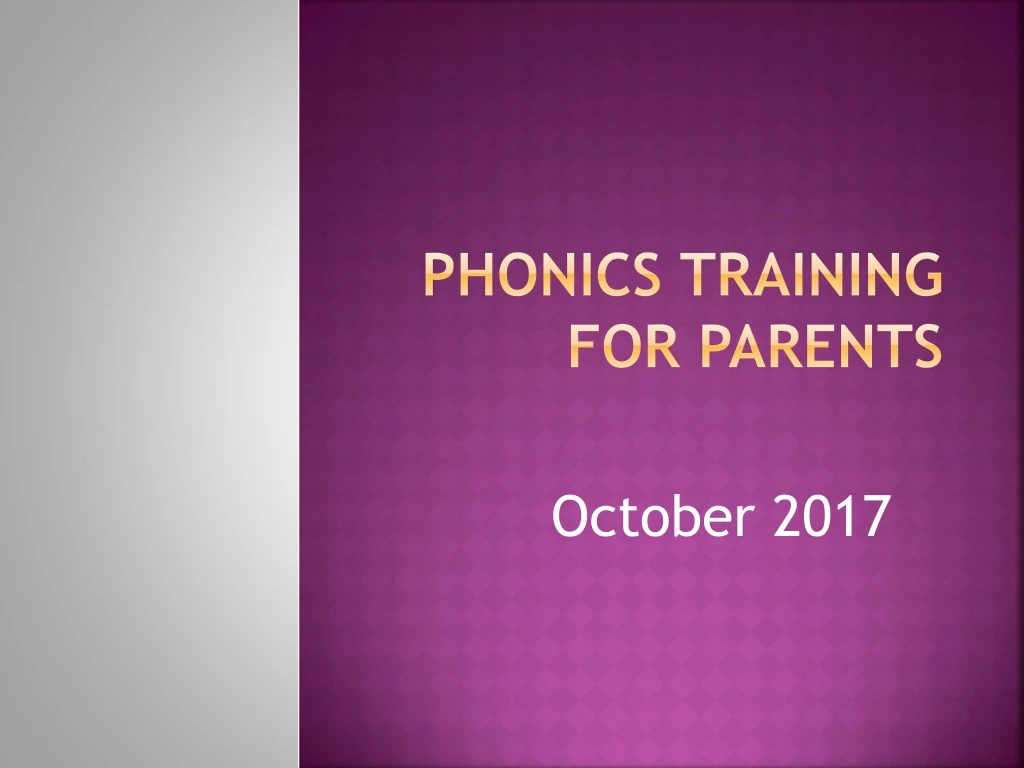phonics training for parents