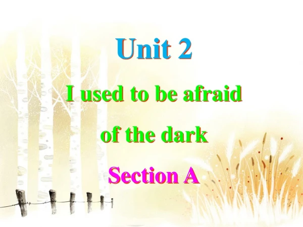 Unit 2 I used to be afraid of the dark Section A