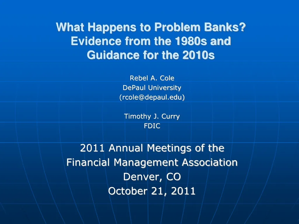 what happens to problem banks evidence from the 1980s and guidance for the 2010s