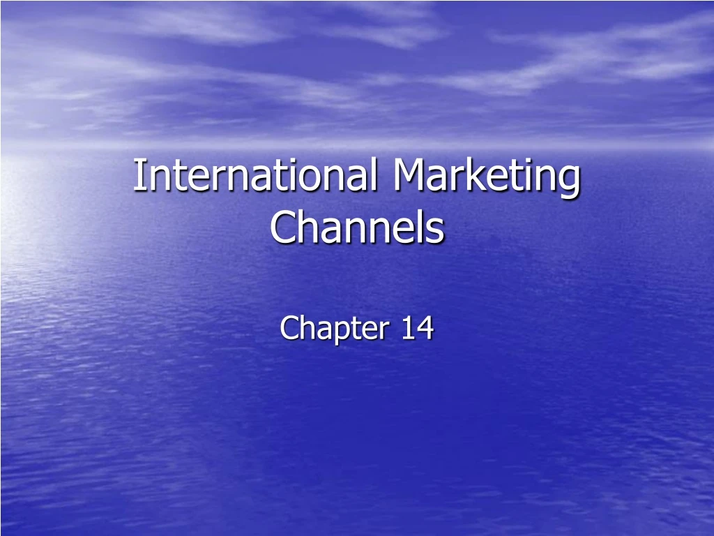 international marketing channels