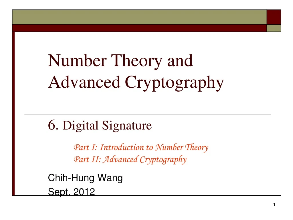 number theory and advanced cryptography 6 digital signature