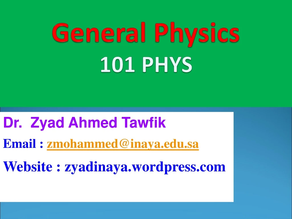 general physics 101 phys