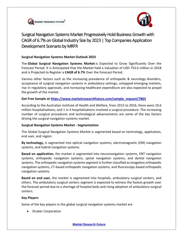 surgical navigation systems market progressively