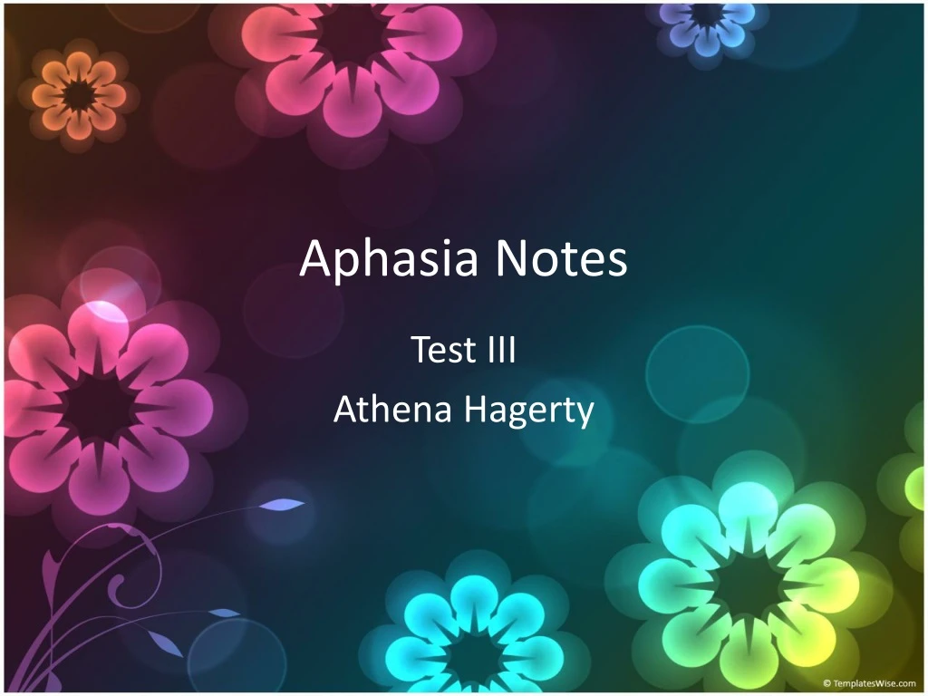 aphasia notes