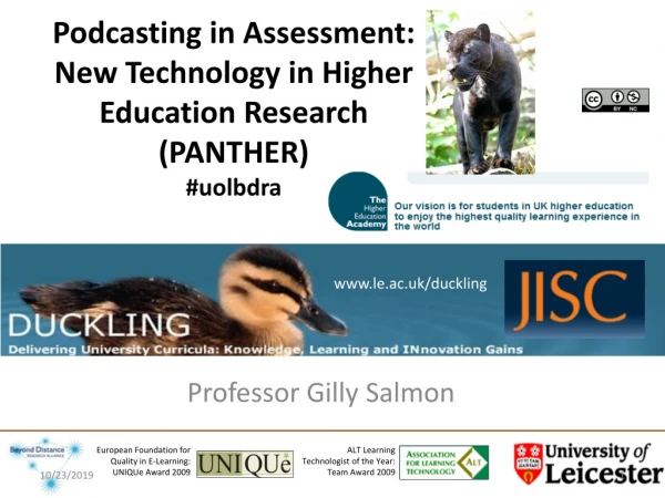 Podcasting in Assessment: New Technology in Higher Education Research (PANTHER) #uolbdra