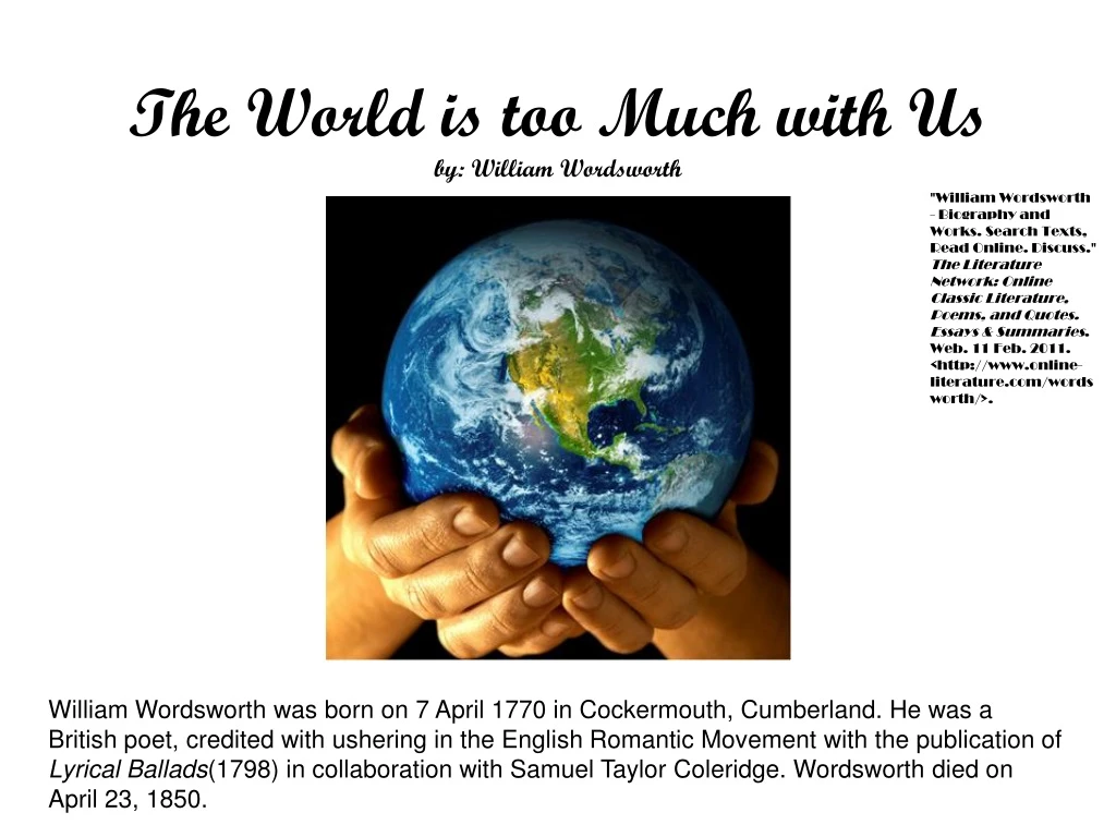 the world is too much with us by william wordsworth