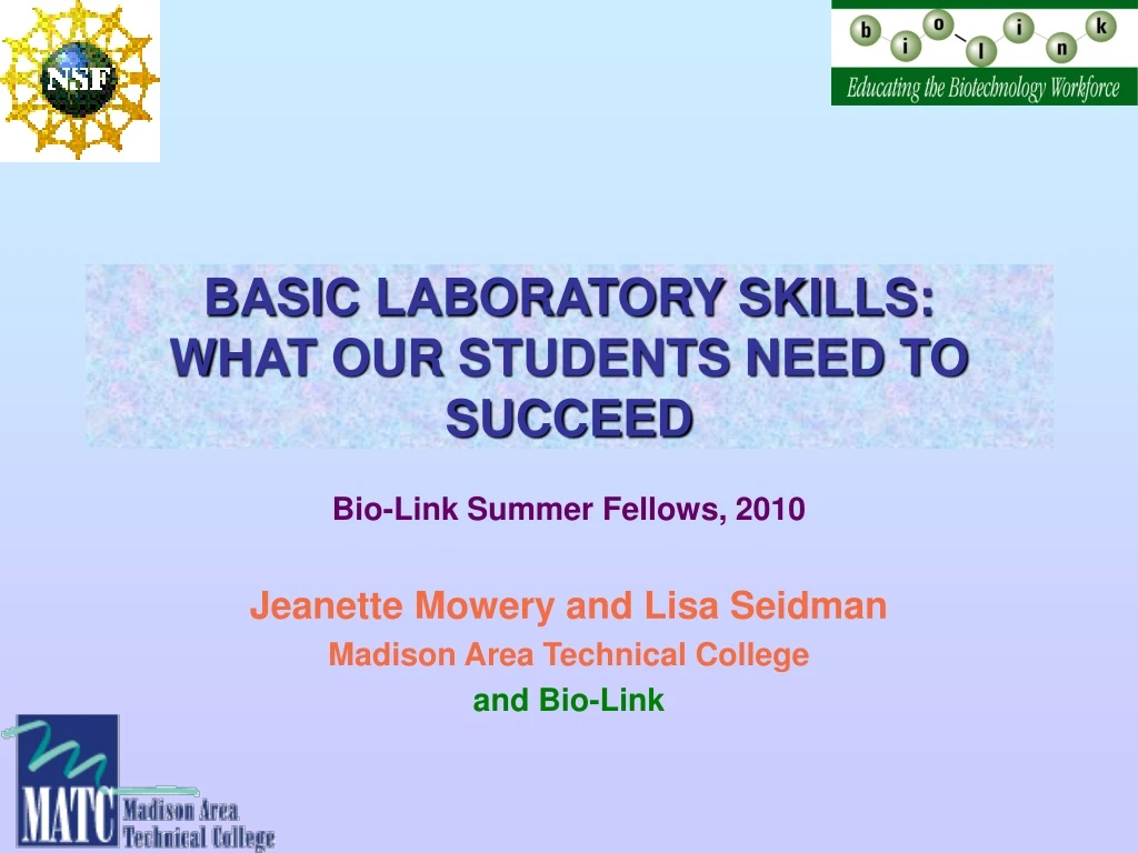 basic laboratory skills what our students need