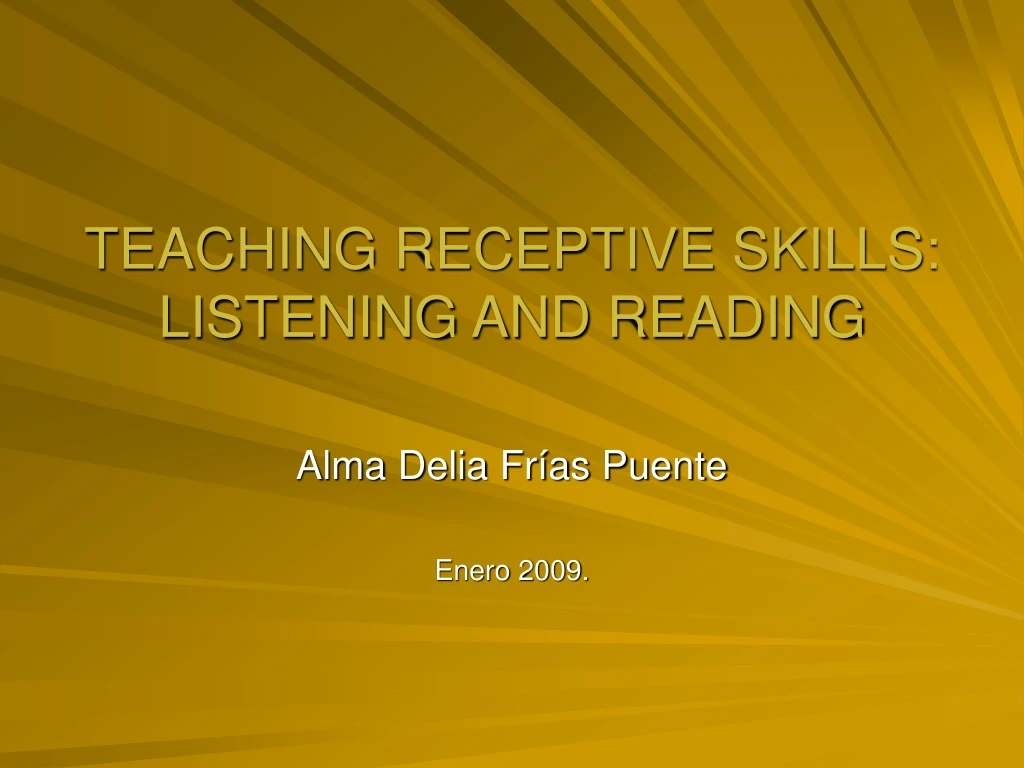 teaching receptive skills listening and reading
