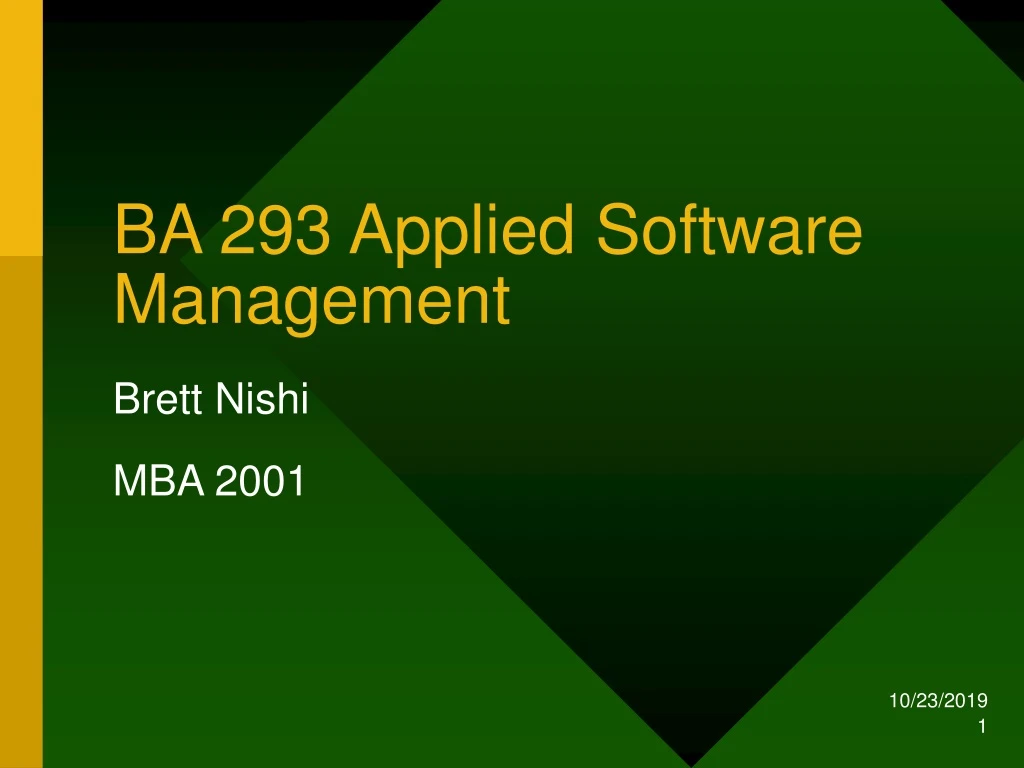 ba 293 applied software management