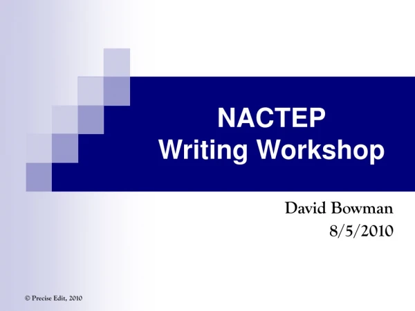 NACTEP Writing Workshop