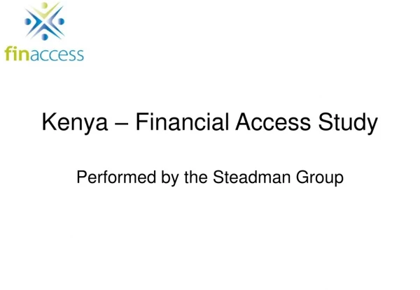 Kenya – Financial Access Study