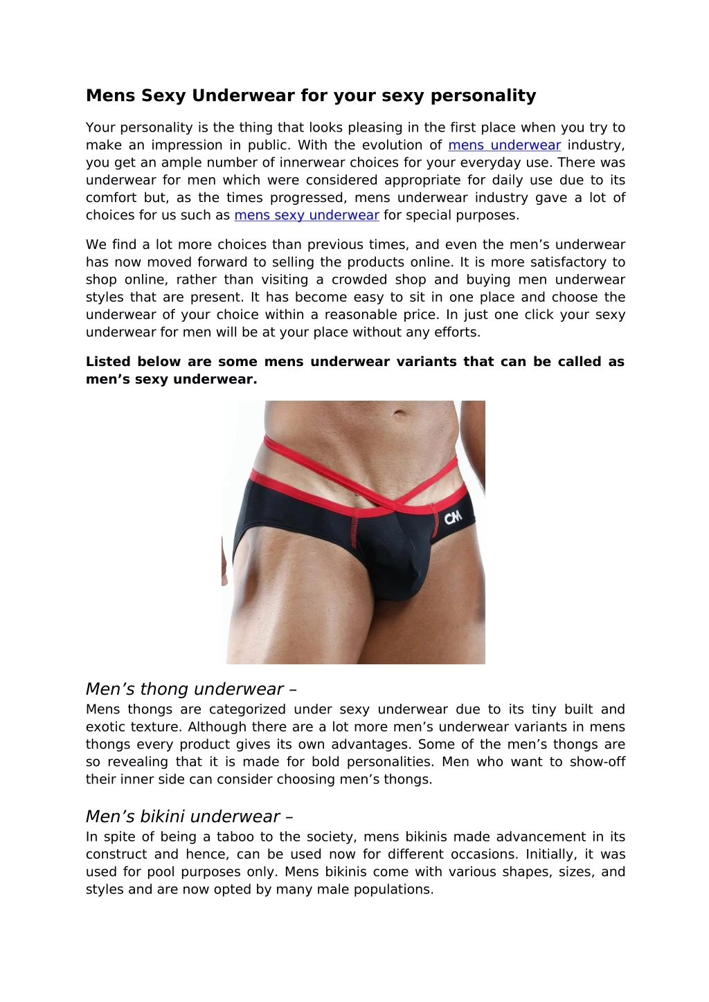 mens sexy underwear for your sexy personality