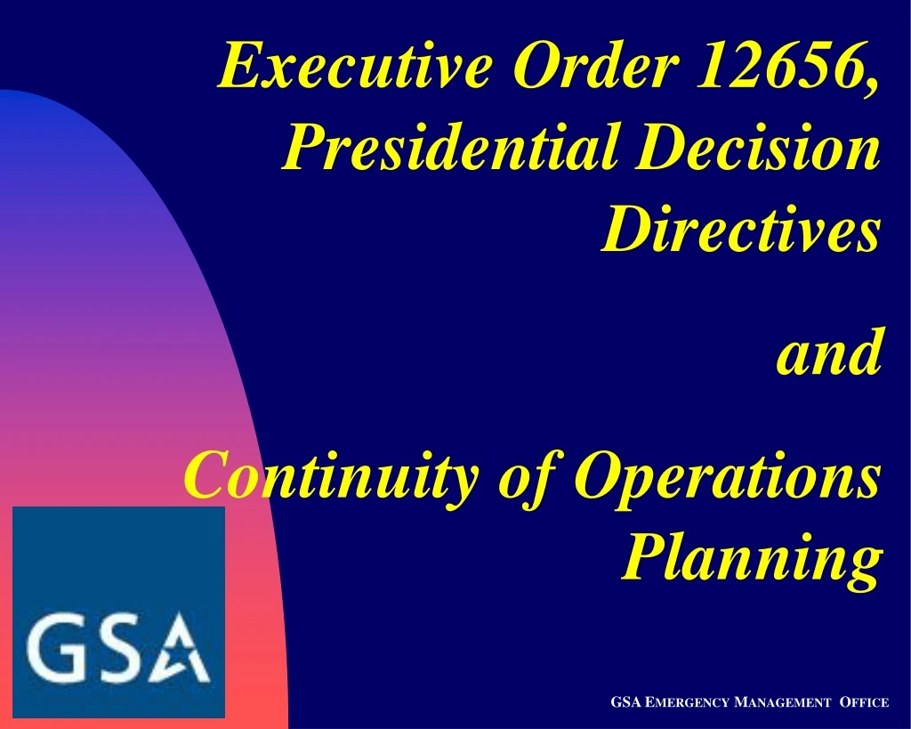 executive order 12656 presidential decision