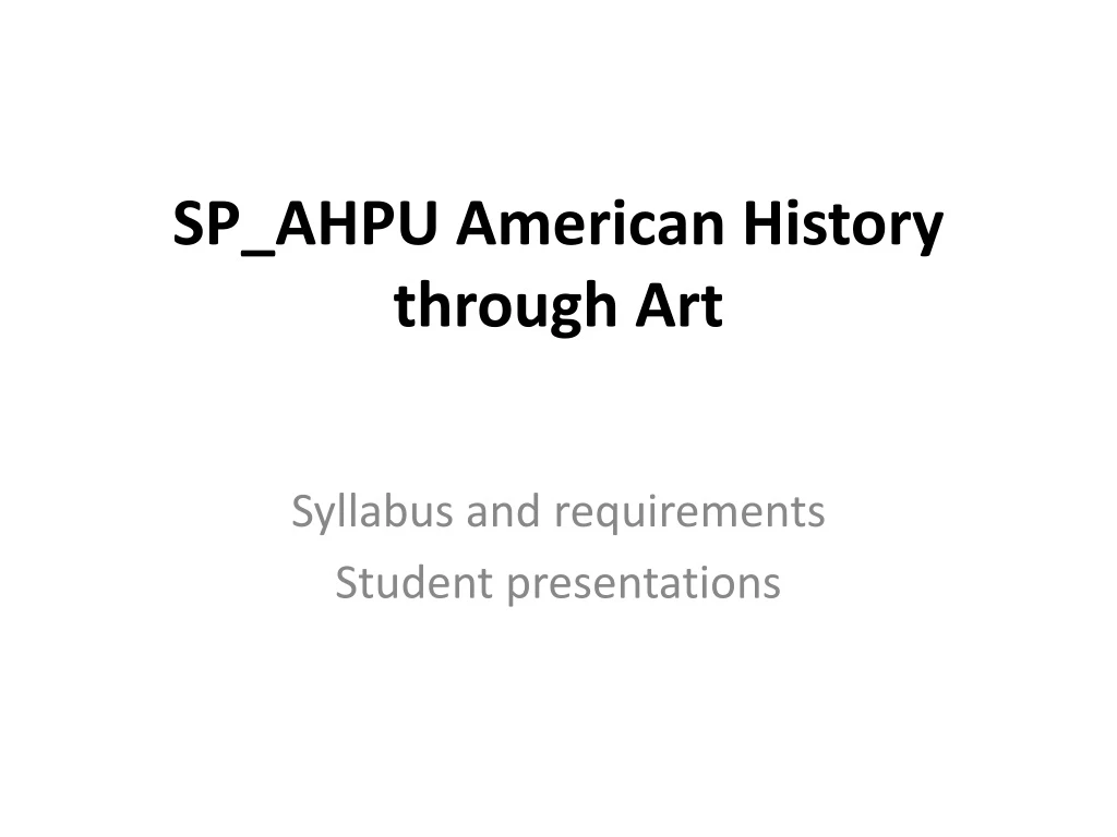 sp ahpu american history through art