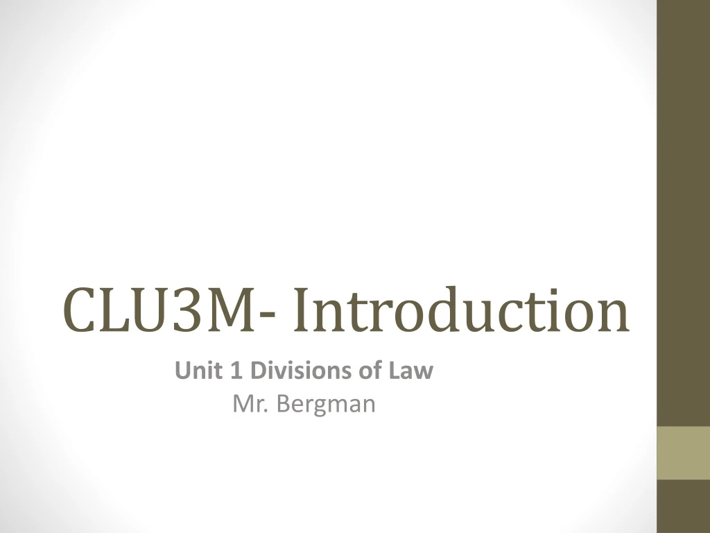 clu3m introduction