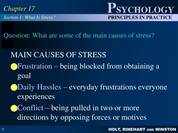 Question: What are some of the main causes of stress?
