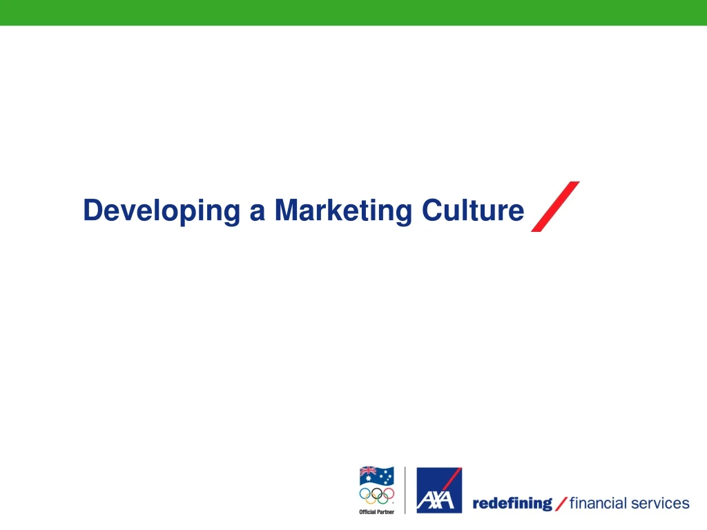 developing a marketing culture