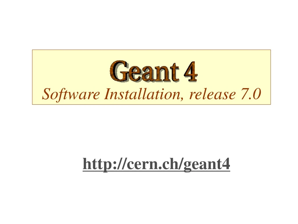 software installation release 7 0