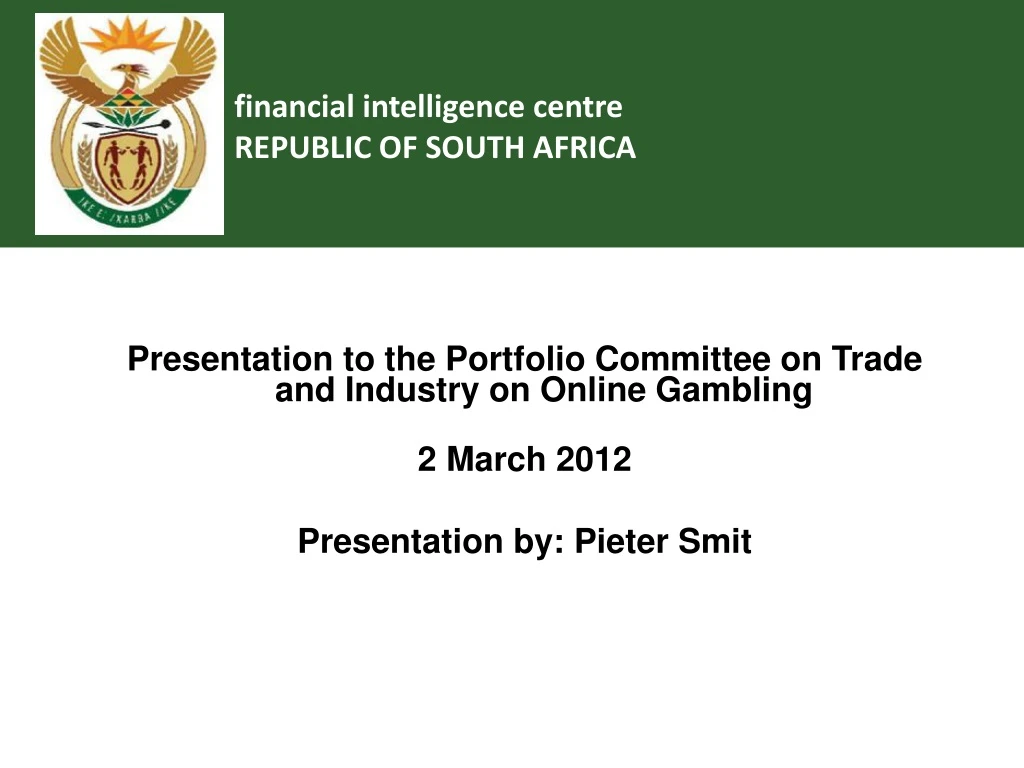 financial intelligence centre republic of south