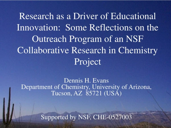 Dennis H. Evans Department of Chemistry, University of Arizona, Tucson, AZ 85721 (USA)
