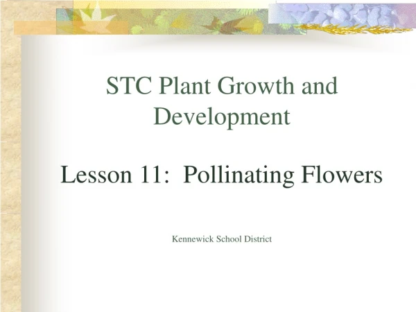 STC Plant Growth and Development Lesson 11: Pollinating Flowers Kennewick School District