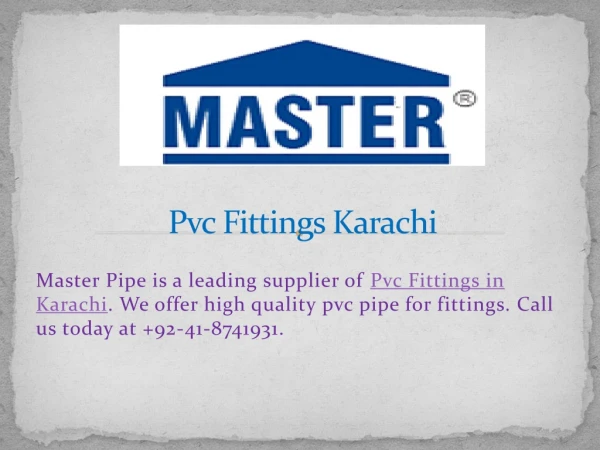 pvc fittings karachi