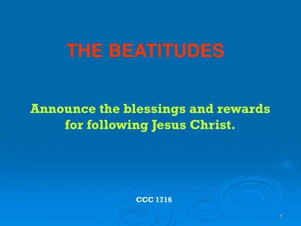 THE BEATITUDES