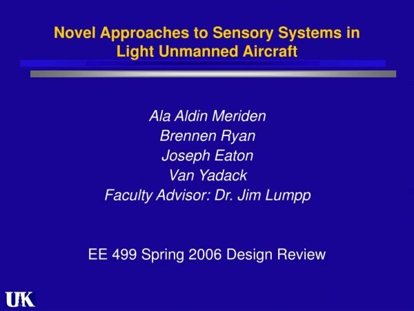 Novel Approaches to Sensory Systems in Light Unmanned Aircraft