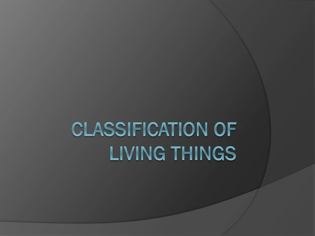 classification of living things